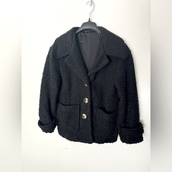 Free People So Soft Cozy Peacoat in Black - Picture 6 of 9